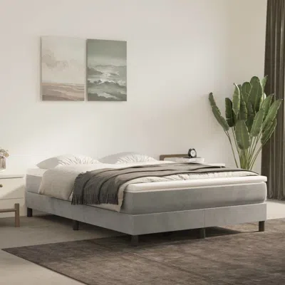 Vidaxl Box Spring Bed Frame Light Gray 59.8"x79.9" Queen Velvet
