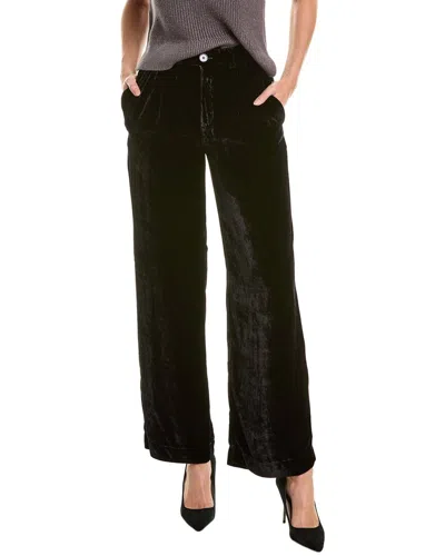Shop Bella Dahl Pleated Wide Leg Silk-blend Trouser In Black