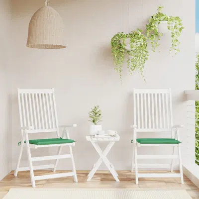 Vidaxl Garden Chair Cushions 2 Pcs Green 19.7"x19.7"x1.2", 47598