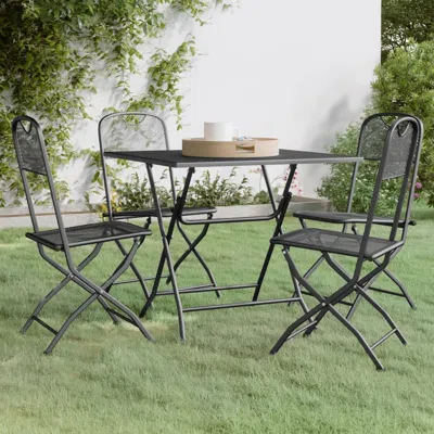 Vidaxl 5 Piece Patio Dining Set Expanded Metal Mesh Anthracite