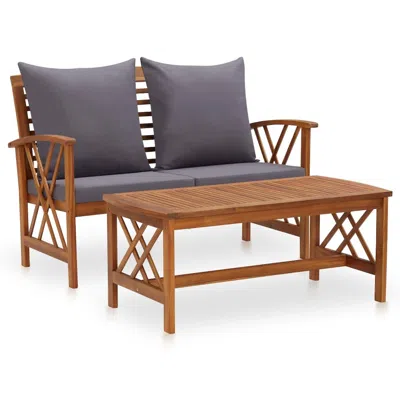 Vidaxl 2 Piece Garden Lounge Set With Cushions Solid Acacia Wood, 310274