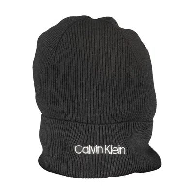 Calvin Klein Black Wool Hat In Black