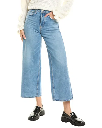 Rag & Bone Miramar Andi High Waist Ankle Wide Leg Cotton Terry Sweatpant Jeans In Blue
