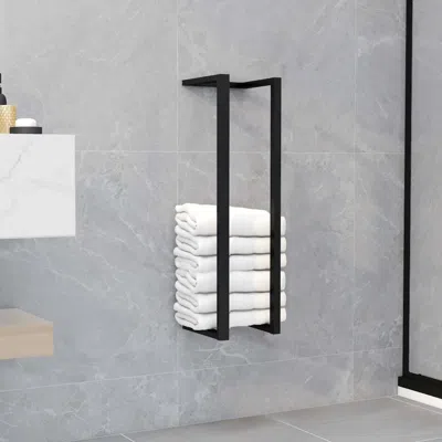 Vidaxl Towel Rack Black 5"x5"x23.6" Iron