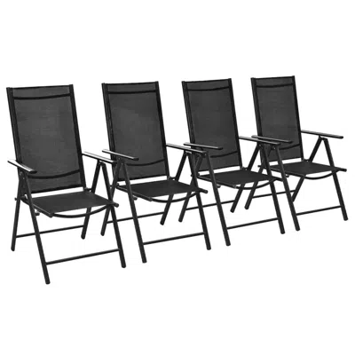 Shop Vidaxl Folding Garden Chairs 4 Pcs Aluminium And Textilene Black, 41731
