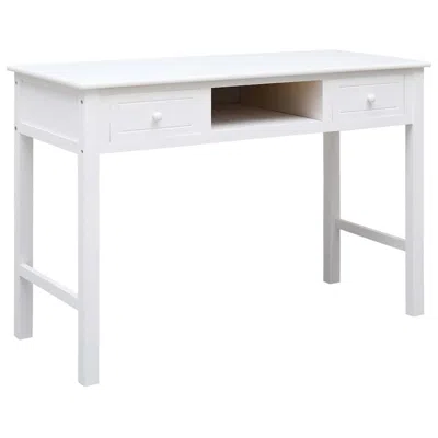 Vidaxl Writing Desk White 43.3"x17.7"x29.9" Wood, 284157