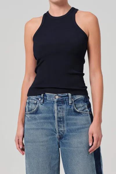 Citizens Of Humanity Akira Ribbed Stretch Tank Top In Black