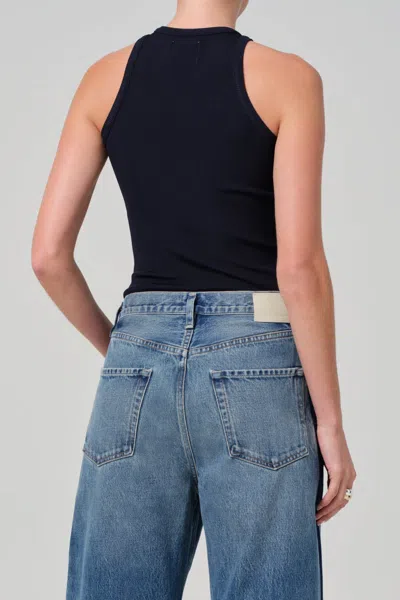 Citizens Of Humanity Akira Ribbed Stretch Tank Top In Black