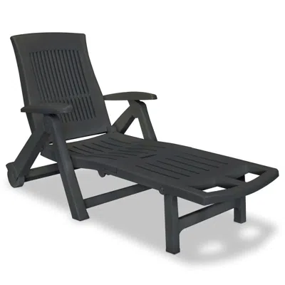 Vidaxl Sun Lounger With Footrest Plastic Anthracite, 43588