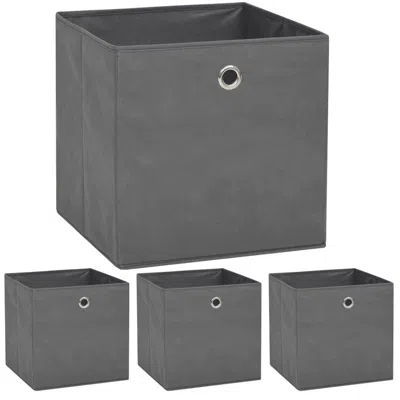 Vidaxl Storage Boxes 4 Pcs Non-woven Fabric 12.6"x12.6"x12.6" Gray