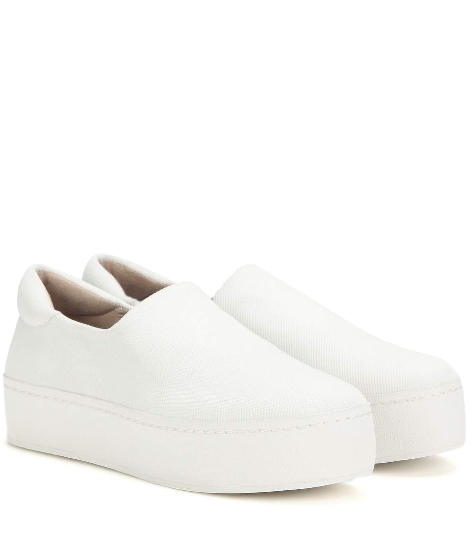 white platform slip ons