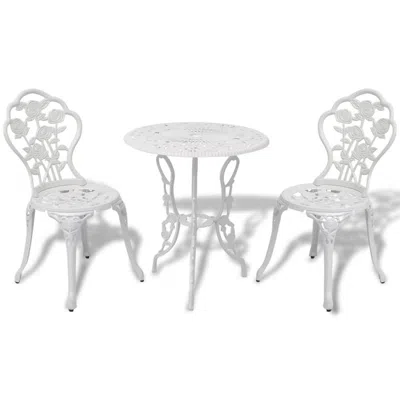 Vidaxl 3 Piece Bistro Set Cast Aluminium White, 42165