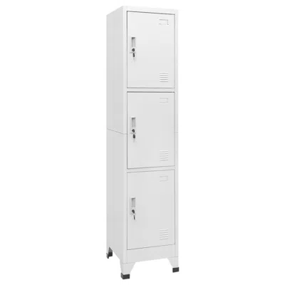 Vidaxl Locker Cabinet With 3 Compartments 15"x17.7"x70.9", 244474