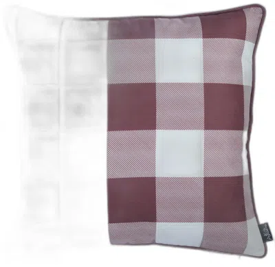 Homezia Set Of Two 18" X 18" Purple And White Polyester Pillow Cover