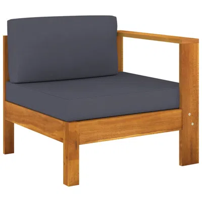 Shop Vidaxl Middle Sofa With 1 Armrest Dark Gray Solid Acacia Wood 0643