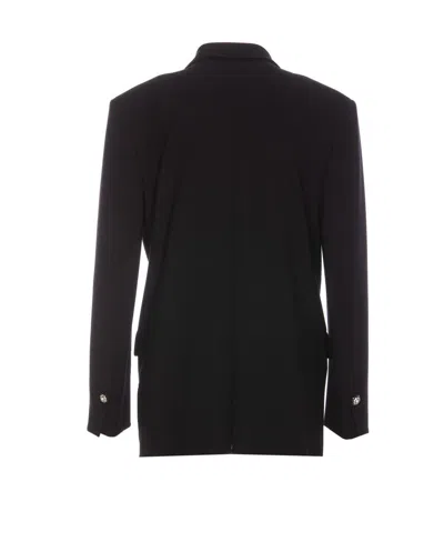 Pinko Vallini Double Layers Dyagonal Jacket In Black