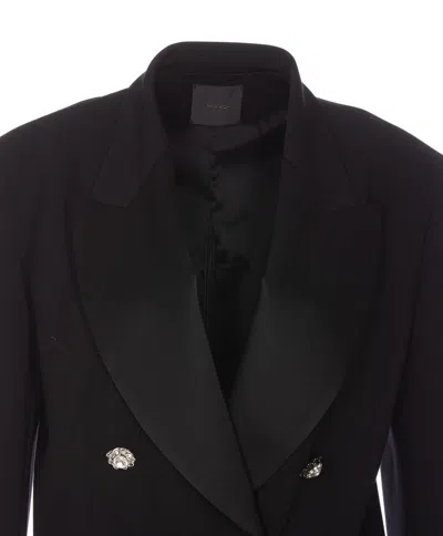 Pinko Vallini Double Layers Dyagonal Jacket In Black