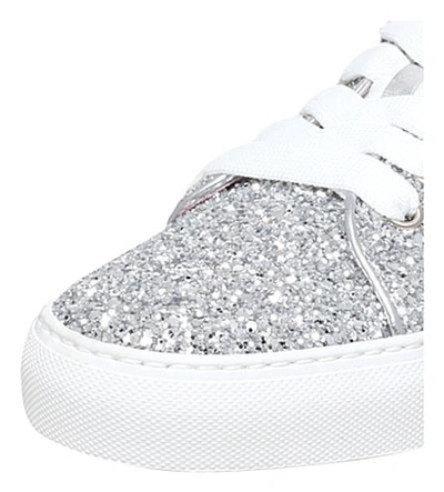 Shop Minna Parikka Glitter-embellished Leather Sneakers In Silver