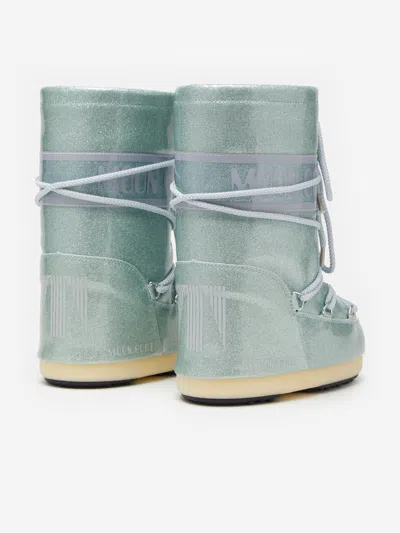 Moon Boot Boys Icon Jr Glitter Boots In Blue
