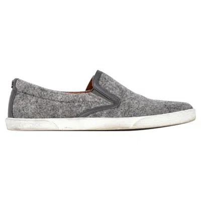 Jimmy Choo Slip-on Loafers In Grey Wool In Grey