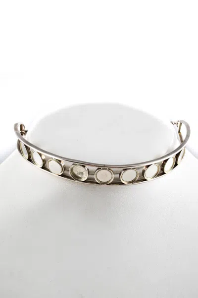 Spallanzani Sterling Silver Magnetic Charm Choker Necklace 26g In Silver
