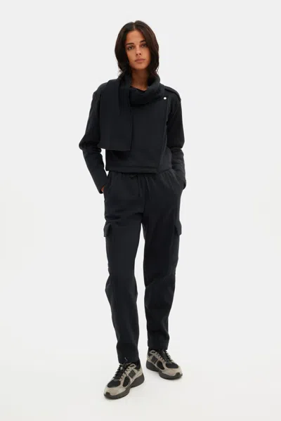 Girlfriend Collective Black Jaya Scarf Sweatshirt