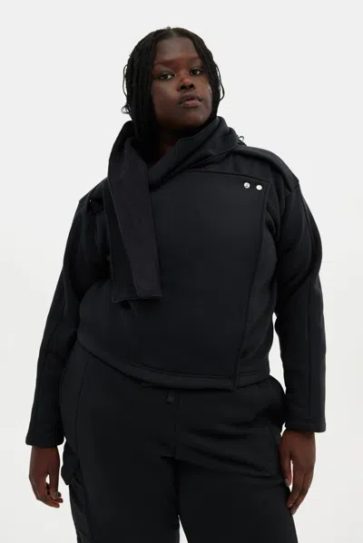 Girlfriend Collective Black Jaya Scarf Sweatshirt