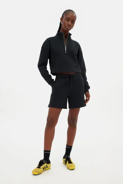 Girlfriend Collective Black Vega Half-zip Sweatshirt