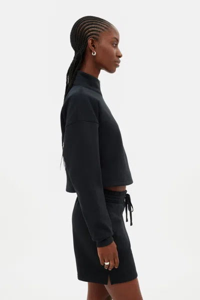 Girlfriend Collective Black Vega Half-zip Sweatshirt