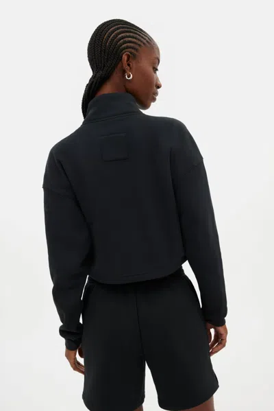 Girlfriend Collective Black Vega Half-zip Sweatshirt