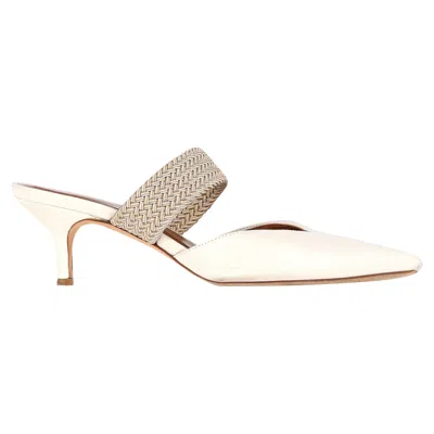 Malone Souliers Pointed Low-heeled Muller Shoes In White