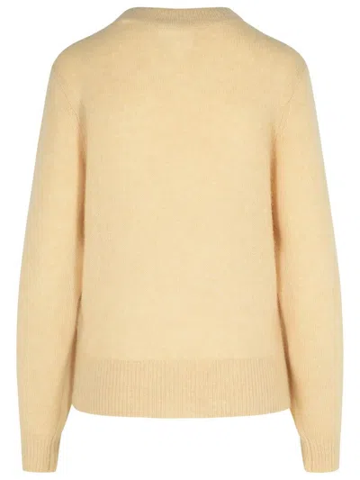 Isabel Marant Puff Sleeves Oversized Knit Sweater In Beige