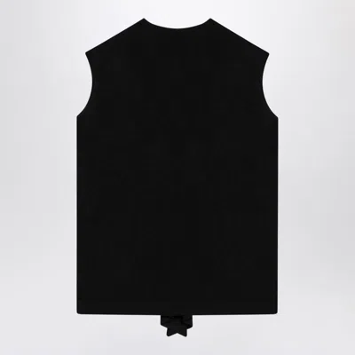 The Row Essential Wool Waistcoat Cardigan In Black