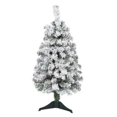 Homplanti 3' Flocked Rock Springs Spruce Christmas Tree With 110 Tips