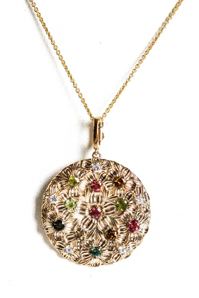 Rarities Womens Gold Plated Sterling Silver Tourmaline Zircon 18" Necklace In Gold
