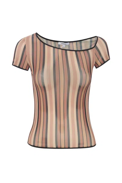 Fw24 Mimi Tee In Salmon Stripe