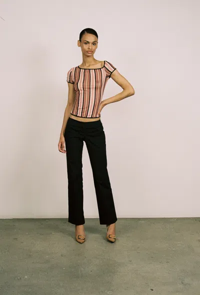 Fw24 Mimi Tee In Salmon Stripe