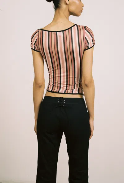 Fw24 Mimi Tee In Salmon Stripe