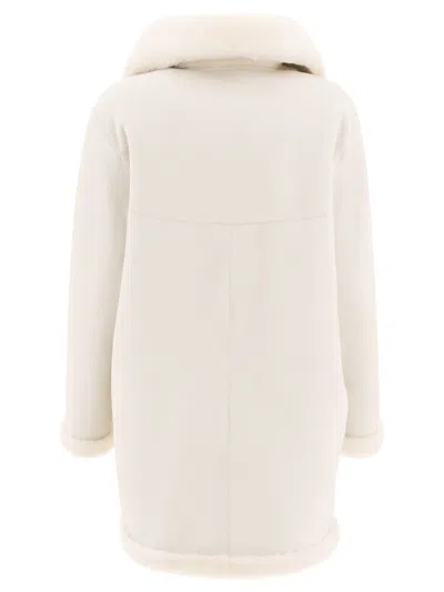B&w Shearling Reversible Coat