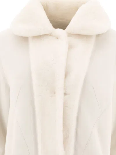 B&w Shearling Reversible Coat