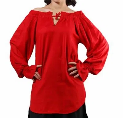 The Pirate Dressing Mcgreedy Pirate Blouse In Red In Red