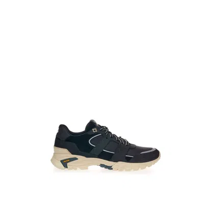 Lardini Sleek Suede And Nylon Sneakers In Timeless Men's In Black