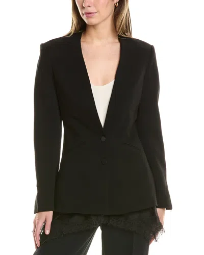 Shop Simkhai Allie Crepe Combo Basque Jacket In Black
