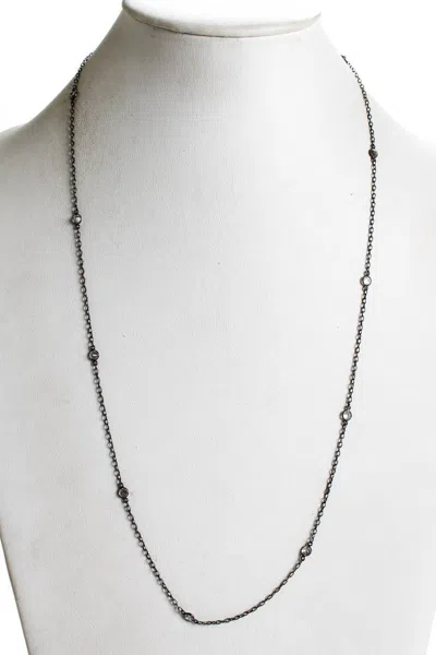 Rarities Womens Sterling Silver Quartz Beaded Station Chain Necklace 28" In Silver