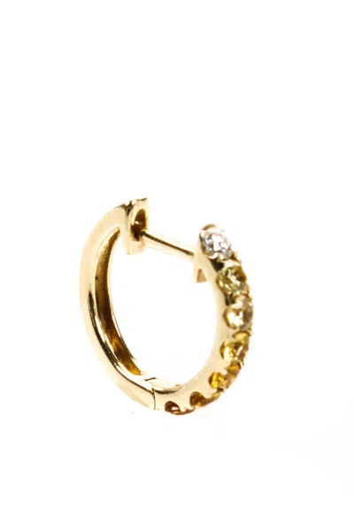 Robinson Pelham Womens 14kt Yellow Gold Yellow Sapphire Mono Hoop Earring In Gold