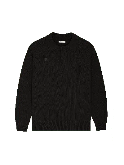 Pangaia Dna Recycled Cashmere Polo Sweater In Black