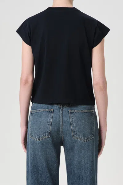 Agolde Adine Shrunken Tee In Storm