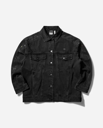 Adidas Originals Women S Atlanta Rhinestones Denim Jacket In Black