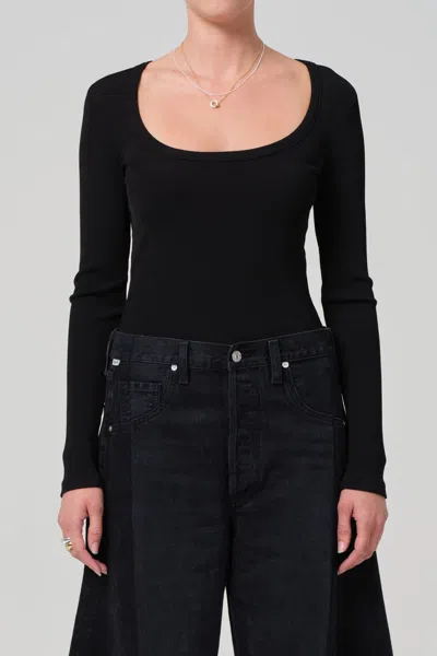 Citizens Of Humanity Juni Ribbed Stretch-jersey Top