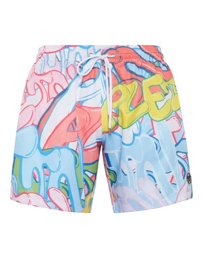 Philipp Plein Graffiti-print Swim Shorts In Multi
